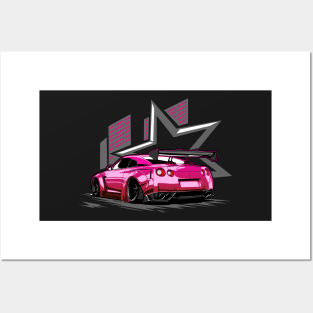 R35 GTR godzilla jdm vector art Posters and Art